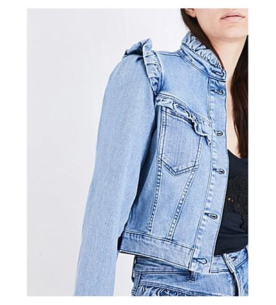 Shop Claudie Pierlot Vahina Stretch-denim Jacket In Jean