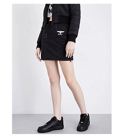 Shop Boy London Drawstring Quilted Mini Skirt In Black