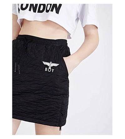Shop Boy London Drawstring Quilted Mini Skirt In Black
