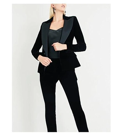 Shop Alexandre Vauthier Tuxedo Velvet And Satin Blazer In Black