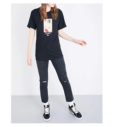 Shop Stussy Harumi Yamaguchi Girl Cotton-jersey T-shirt In Black