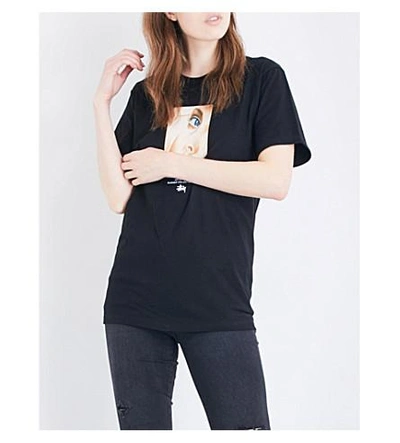 Shop Stussy Harumi Yamaguchi Girl Cotton-jersey T-shirt In Black
