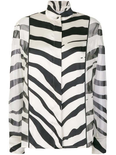 Lanvin Zebra Print Shirt In Ecru
