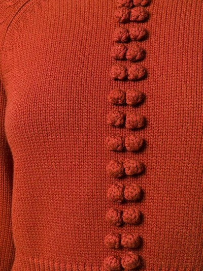 Shop Chloé Pompom Knit Sweater In Orange