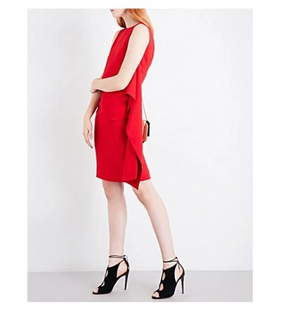 Shop Givenchy Panel-overlay Stretch-crepe Dress In Red