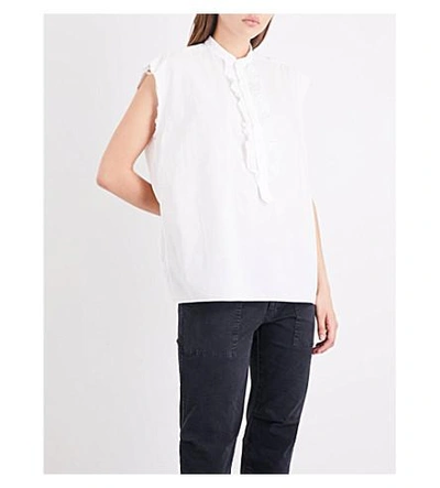Shop Nili Lotan Charlton Cotton-poplin Shirt In White