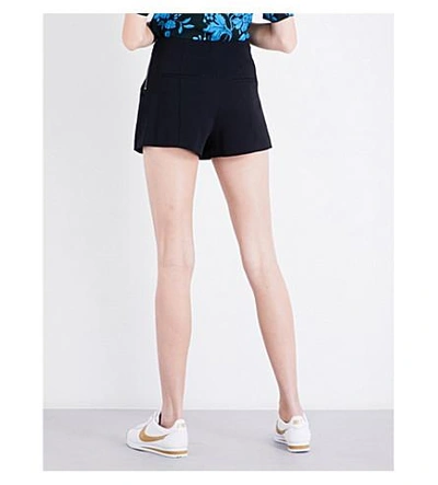 Shop A.w.a.k.e. Kyle Lace-up Crepe Shorts In Midnight