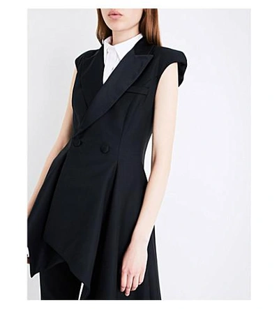 Shop Monse Asymmetric Wool-blend Jacket In Black