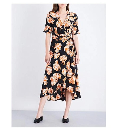 Ganni geroux top silk wrap dress