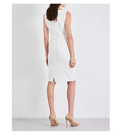 Shop Max Mara Finale Stretch-wool Dress In White