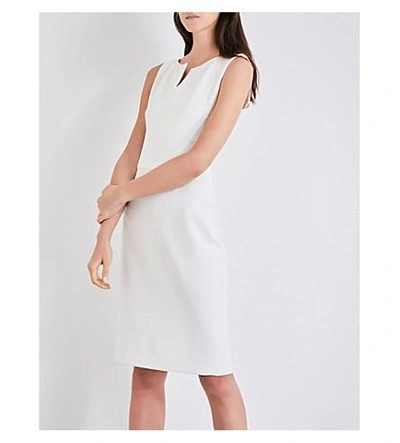 Shop Max Mara Finale Stretch-wool Dress In White