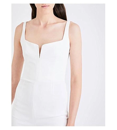 Shop Galvan Sweetheart-neckline Crepe Jumpsuit In White