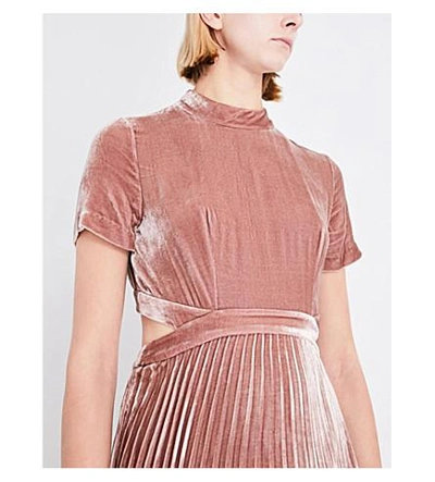 Shop Whistles Alexandra Velvet Dress In Pink