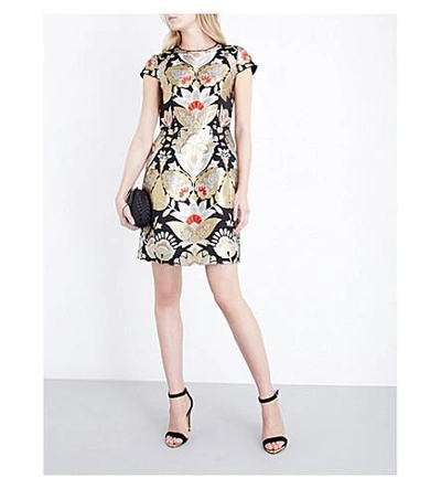 Shop Ted Baker Imoen Opulent Orient Jacquard Mini Dress In Black