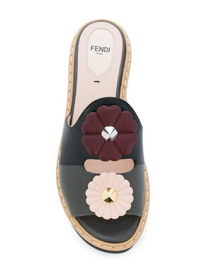 Shop Fendi Floral Embroidered Sandals