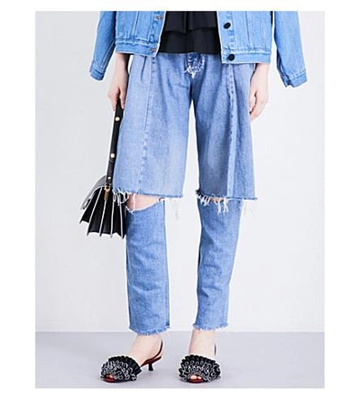 Shop Ksenia Schnaider Demi-denims Wide High-rise Jeans In Blue