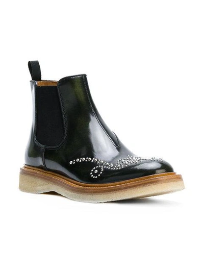 Shop Church's Chelsea Studded Boots - Green