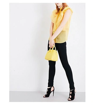Shop Givenchy Ruffled Silk-blend Blouse In Yellow