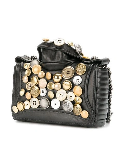 Shop Moschino Button Applique Biker Bag