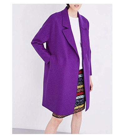 Shop Harris Wharf London Oversized Wool Coat In Purple