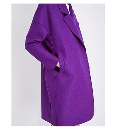 Shop Harris Wharf London Oversized Wool Coat In Purple