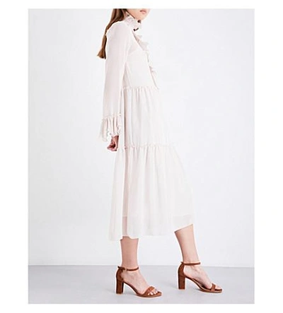Shop See By Chloé Frilled Loose-fit Chiffon Dress In Morganite