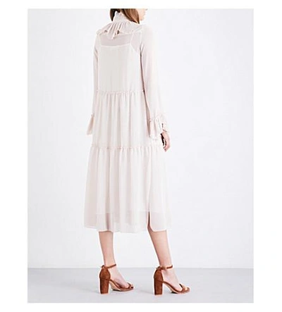 Shop See By Chloé Frilled Loose-fit Chiffon Dress In Morganite