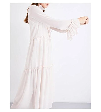 Shop See By Chloé Frilled Loose-fit Chiffon Dress In Morganite