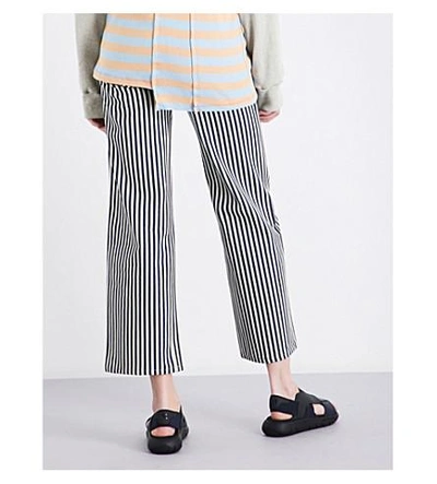 Shop Eckhaus Latta Regular-fit High-rise Cotton Pants In Stripe