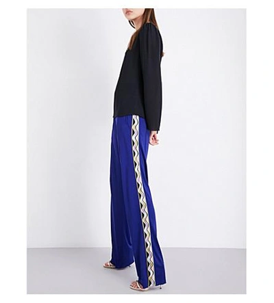 Shop Emilio Pucci Striped-sides Woven Pants In Iris