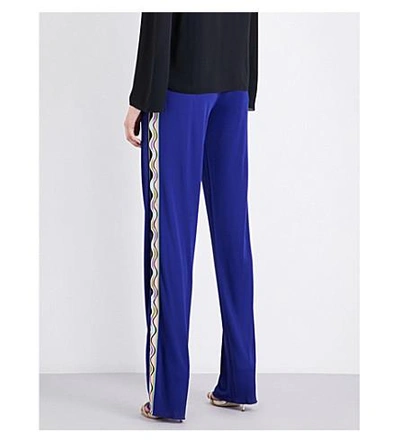 Shop Emilio Pucci Striped-sides Woven Pants In Iris