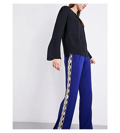 Shop Emilio Pucci Striped-sides Woven Pants In Iris
