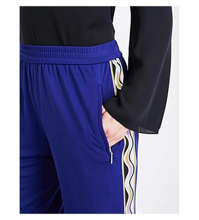 Shop Emilio Pucci Striped-sides Woven Pants In Iris