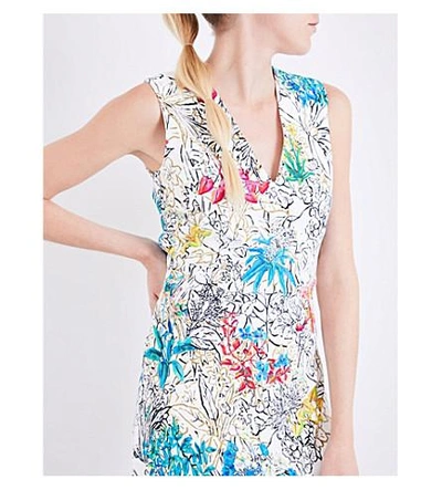 Shop Peter Pilotto Floral-print Crepe Dress In White