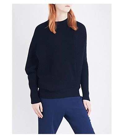 Shop Stella Mccartney Ribbed Knitted Sweater In Ink