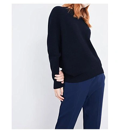 Shop Stella Mccartney Ribbed Knitted Sweater In Ink