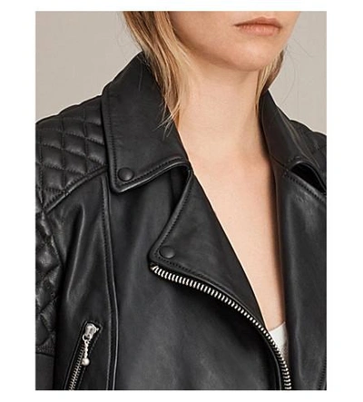 Shop Allsaints Ainsdale Leather Biker Jacket In Black