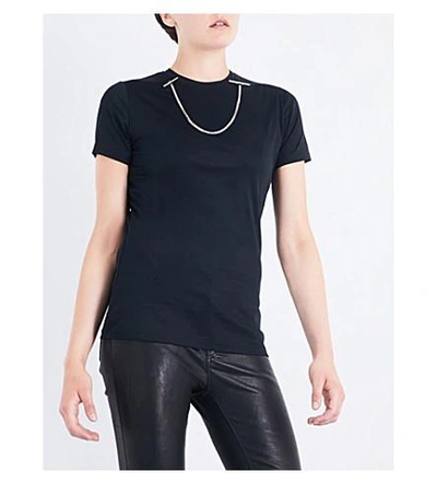 Shop Mugler Chain-detail Cotton T-shirt In Black
