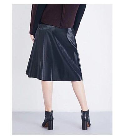 Shop Yang Li Minimal Wool-blend Midi Skirt In Black