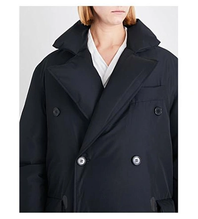 Shop Yang Li Double-breasted Oversized Shell Coat In Black