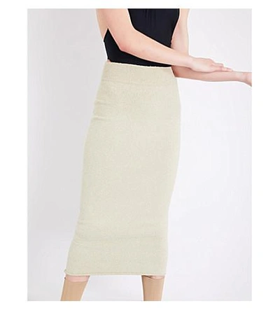 Shop Yeezy Textured High-rise Knitted Skirt In Elm