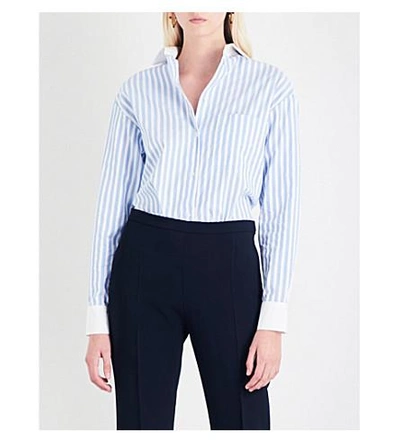 Shop Alexandre Vauthier Striped Cotton-poplin Shirt
