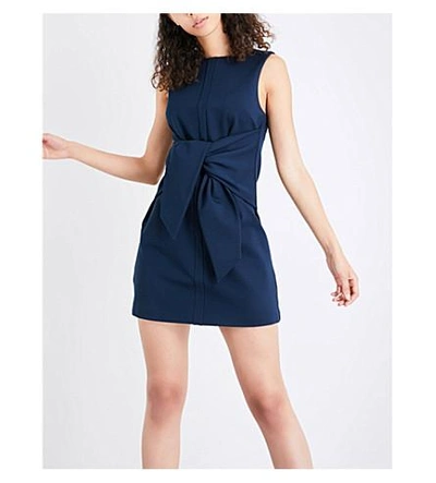 Shop Ted Baker Colour By Numbers Papron Stretch-crepe Mini Dress In Navy