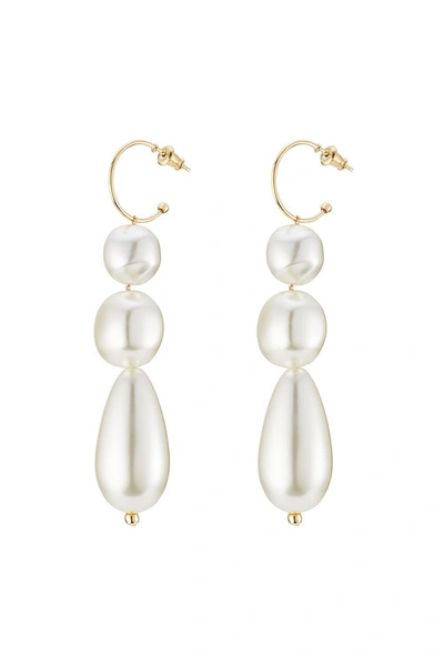 Simone Rocha Gold Plated Sterling Silver Earrings With Faux Pearls In White