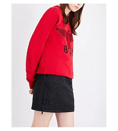 Shop Boy London Eagle-print Cotton-jersey Sweatshirt In Red