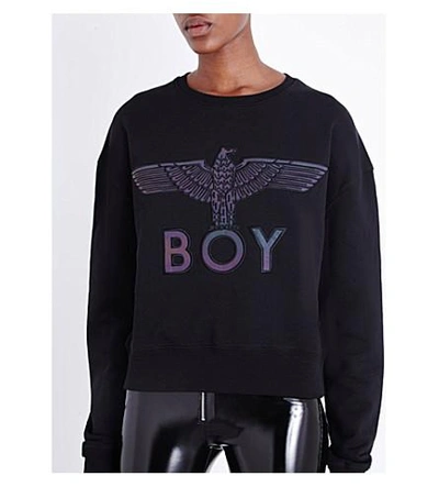 Shop Boy London Eagle Flash Jersey Sweatshirt In Black