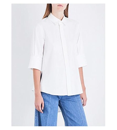 Shop Miharayasuhiro Split-detail Poplin Shirt In White