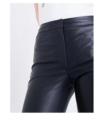 Shop Loewe Skinny High-rise Leather Pants In Black