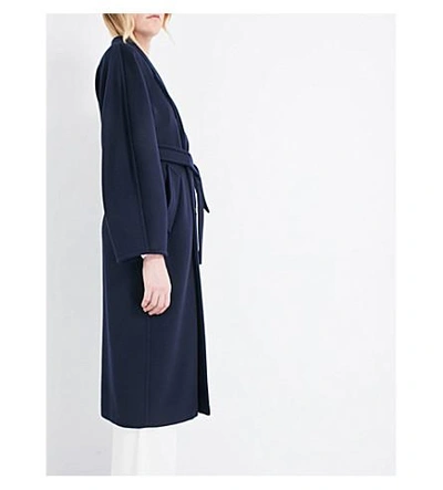 Shop Max Mara Madame Double-breasted Wool And Cashmere-blend Coat In Navy