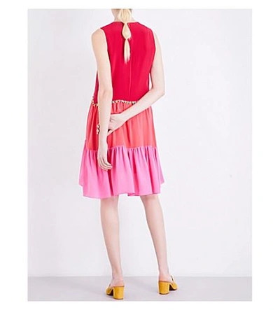 Shop Peter Pilotto Embroidered Silk Dress In Pink
